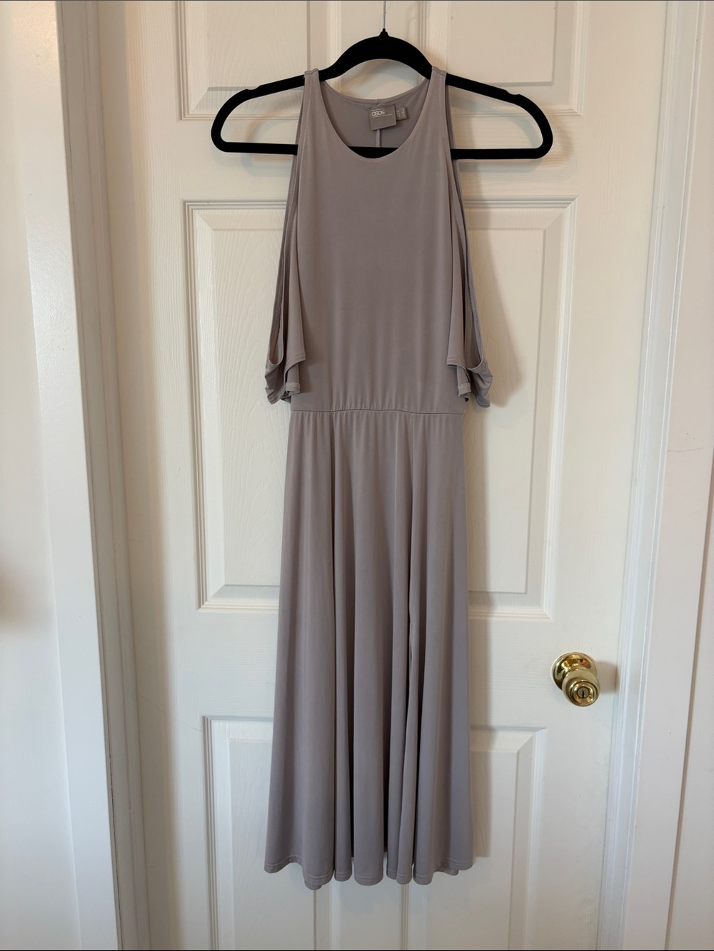 ASOS Grey Cold-Shoulder Maxi Dress